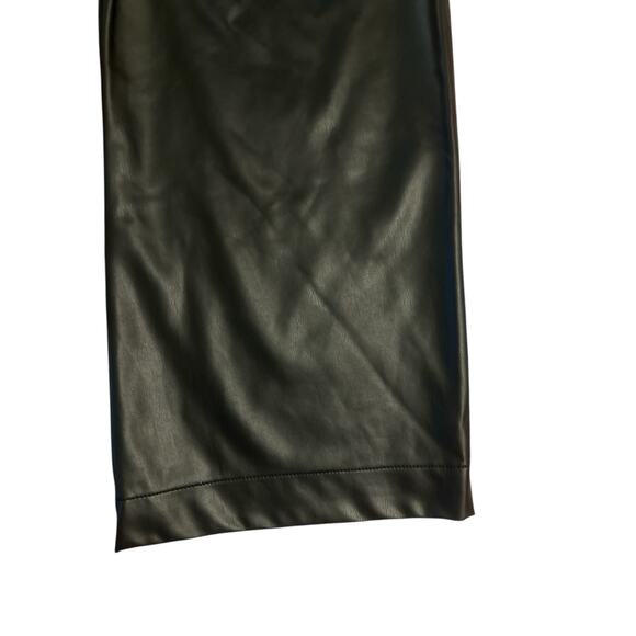 Women 32 Anthropologie Maeve The Colette Black Faux Leather Wide Leg Crop Pants - Picture 3 of 6